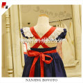 Party dress fireworks embroideried stocked dress red&navy